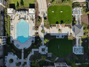322 Baldwin courtyard aerial view
