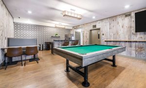 East of Market common area kitchen/pool table